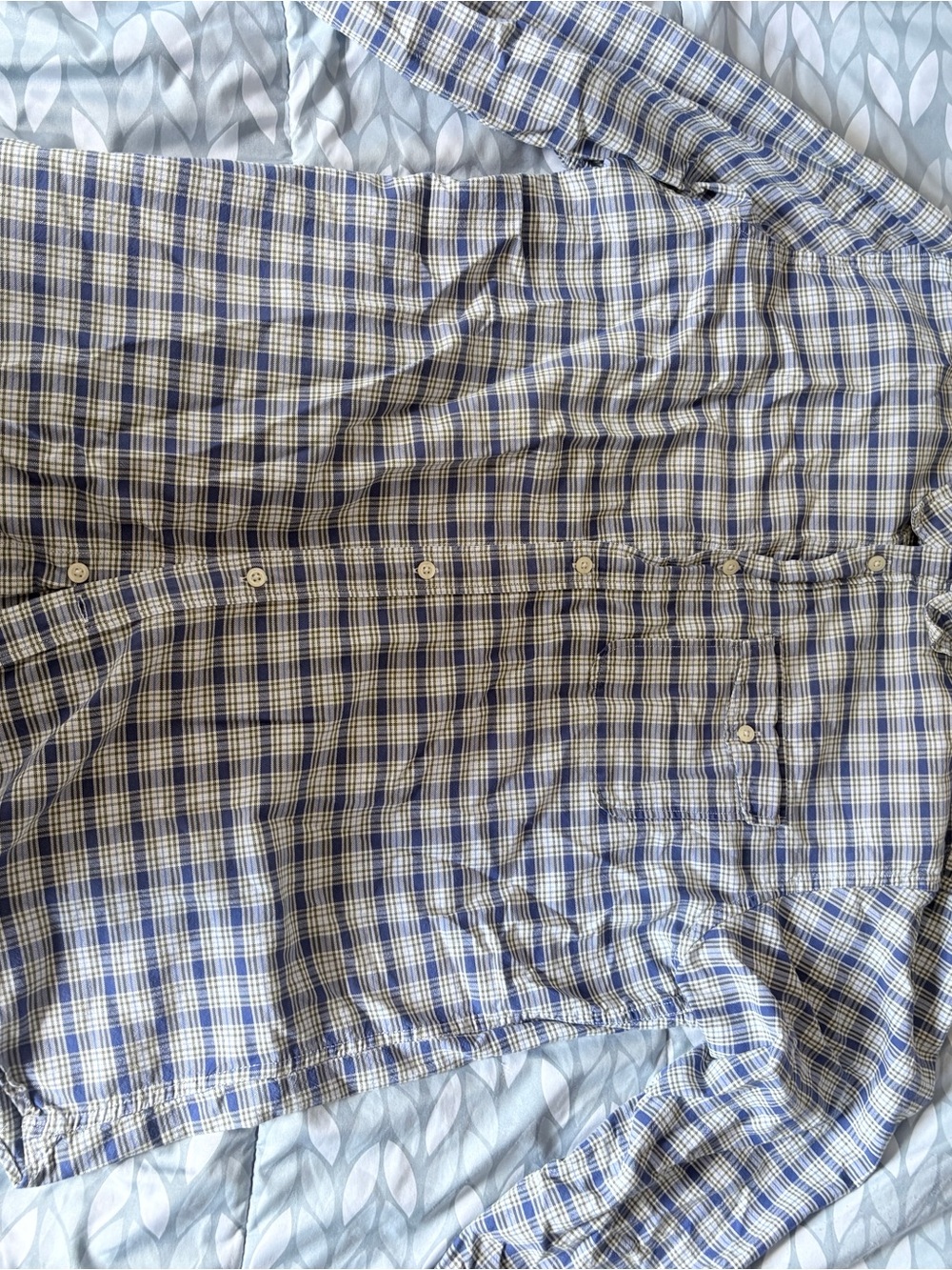 Banana Republic Blue & White Plaid Button-Down Shirt